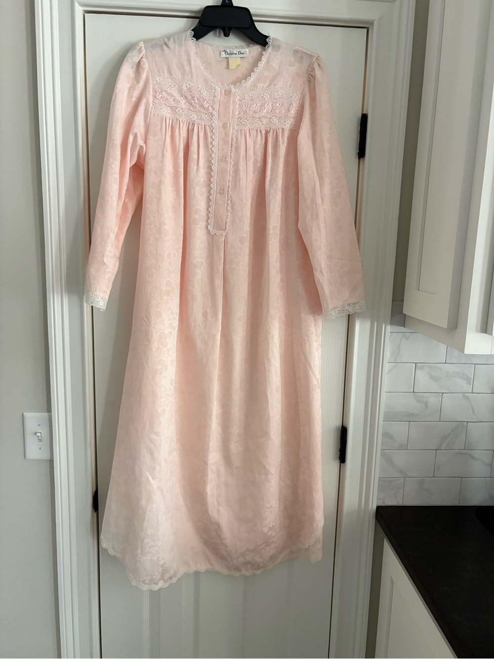 Christian Dior Vintage Pale Pink Lace Nightgown Excellent Condition Sz S/M